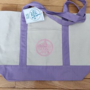 Trader Joe's Purple Tote Bag Large